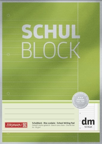 Brunnen Schulblock DIN A4 - Lineatur dm - 50 Blatt Premium