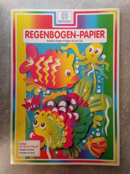 Regenbogen-Papier - Block - 10 Blatt 115 g qm