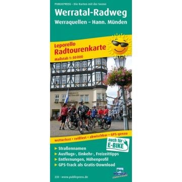 Werratal-Radweg - Radtourenkarte - Werraquellen bis Hann. Münden