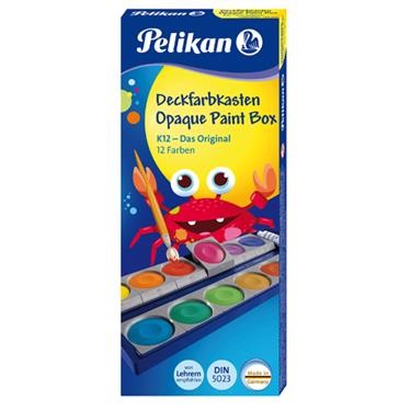 Pelikan Deckfarbkasten - Farbkasten mit 12 Farben + 1 Tube Deckweiß